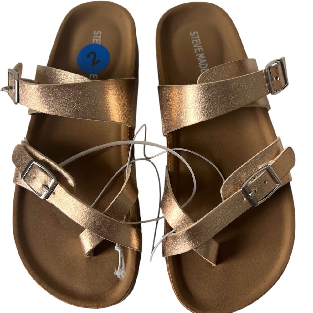 Steve Madden Metallic Comfy Summer Sandals, Cream, Size 2, NWOT